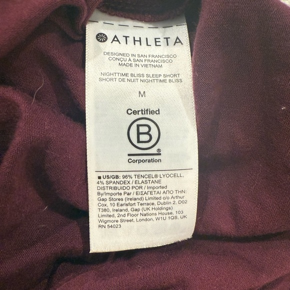 Athleta Well Rested Ribbed Sleep Shorts - Maroon/Medium - Picture 7 of 7